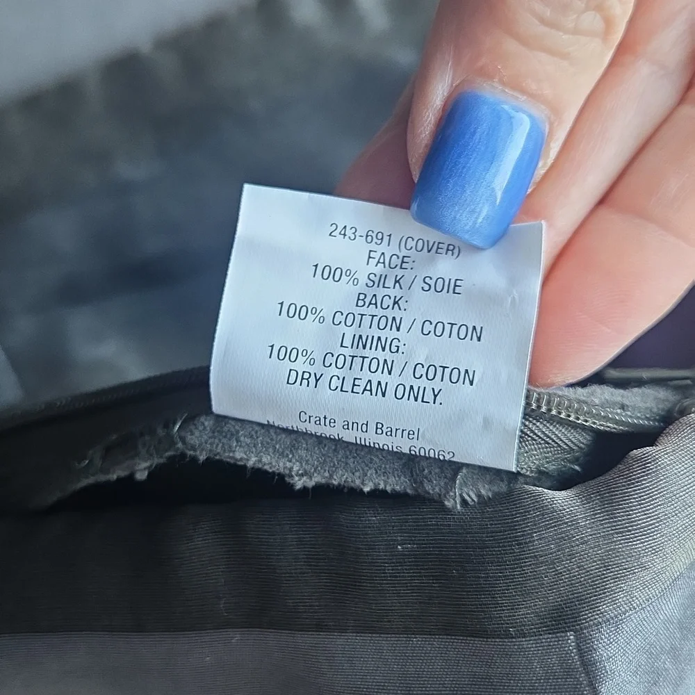 Crate&Barrel Gray and Purple Pillowcases